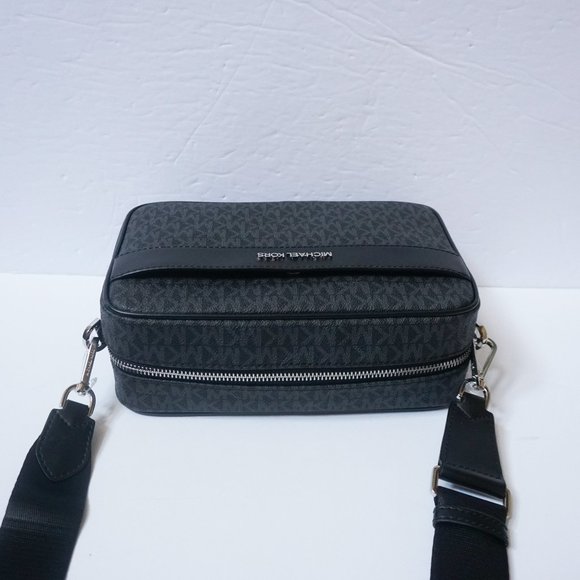 Michael Kors Kenly Large Pocket Crossbody Bag MK Black - Picture 8 of 12